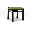 Zella Solid Wood Dining Chair Set Of 2 In Mahogany Finish With Avocado Green Fabric