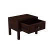 Square Solid Wood Box Bedside Table in Walnut Finish