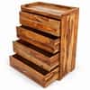Elder Sheesham Wood Contemporary Chest of Drawers in Teak Finish
