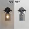 Bravo Single Light Black Wall Fitting with Smoke Glass