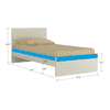 Riga Engineered Wood Bed in Azure Blue Colour