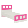 Cordoba Engineered Wood Bed in Ivory Barbie Pink Colour
