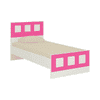 Cordoba Engineered Wood Bed in Ivory Barbie Pink Colour