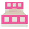 Cordoba Engineered Wood Bed in Ivory Barbie Pink Colour