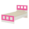 Cordoba Engineered Wood Bed in Ivory Barbie Pink Colour