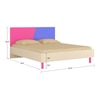 Fiona Engineered Wood Non Storage Bed in Barbie Pink Persian Lilac Colour
