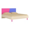 Fiona Engineered Wood Non Storage Bed in Barbie Pink Persian Lilac Colour