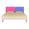 Fiona Engineered Wood Non Storage Bed in Barbie Pink Persian Lilac Colour