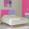 Fiona Engineered Wood Non Storage Bed in Barbie Pink Persian Lilac Colour