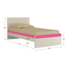 Riga Engineered Wood Bed in Barbie Pink Colour