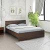 Asher Engineered Wood Queen Size Non Storage Bed In Choco Walnut Finish