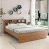 Knox Engineered Wood Queen Size Non Storage Bed In Exotic Teak Finish