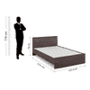Asher Double Size Bed In Choco Walnut Finish