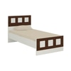 Cordoba Engineered Wood Bed in Ivory  Coffee Walnut Colour