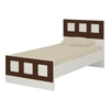 Cordoba Engineered Wood Bed in Ivory  Coffee Walnut Colour