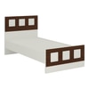 Cordoba Engineered Wood Bed in Ivory  Coffee Walnut Colour