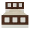 Cordoba Engineered Wood Bed in Ivory  Coffee Walnut Colour