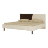 Fiona Engineered Wood Non Storage Bed in Light Wood Coffee Walnut Colour