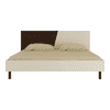 Fiona Engineered Wood Non Storage Bed in Light Wood Coffee Walnut Colour