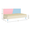 Fiona Engineered Wood Non Storage Bed in English Pink Sky Blue Colour