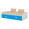 Celestia Engineered Wood Bed in Ivory Azure Blue Colour