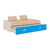 Celestia Engineered Wood Bed in Ivory Azure Blue Colour