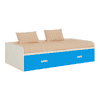 Celestia Engineered Wood Bed in Ivory Azure Blue Colour