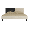 Fiona Engineered Wood Non Storage Bed in Light Wood Carbon Black Colour