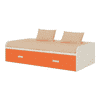 Celestia Engineered Wood Bed in Ivory Light Orange Colour