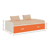Celestia Engineered Wood Bed in Ivory Light Orange Colour