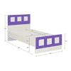 Cordoba Engineered Wood Bed in Ivory Lavender Purple Colour