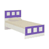 Cordoba Engineered Wood Bed in Ivory Lavender Purple Colour