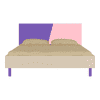 Fiona Engineered Wood Non Storage Bed in Lavender Purple English Pink Colour