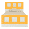 Cordoba Engineered Wood Bed in Ivory Mango Yellow Colour