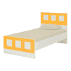 Cordoba Engineered Wood Bed in Ivory Mango Yellow Colour