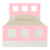 Cordoba Engineered Wood Box Bed in Pink Colour