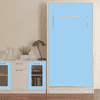 Adona Engineered Wood Bed in Sky Blue Colour