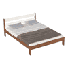 Roverb Engineered Wood Queen Size Non Storage Bed In Walnut & White Finish