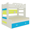 Odessa Engineered Wood Storage Bunk Bed Lime Yellow Azure Blue