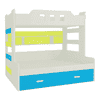 Odessa Engineered Wood Storage Bunk Bed Lime Yellow Azure Blue