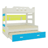 Odessa Engineered Wood Storage Bunk Bed Lime Yellow Azure Blue