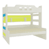 Odessa Engineered Wood Storage Bunk Bed Lime Yellow Azure Blue