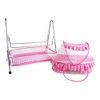 Clio Metal Baby Bassinet with Mosquito Protection Net - Pink