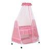 Polkamania Metal Baby Cradle with Mosquito Protection Net - Pink