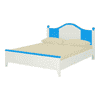 Victoria Solid Wood Bed in Azure Blue Colour