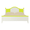 Victoria Solid Wood Bed in Lime Yellow Colour