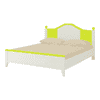 Victoria Solid Wood Bed in Lime Yellow Colour