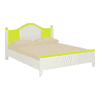 Victoria Solid Wood Bed in Lime Yellow Colour