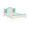 Victoria Solid Wood Bed in Misty Turquoise Colour