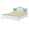 Victoria Solid Wood Bed in Misty Turquoise Colour